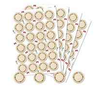 Logbuch-Verlag 96 autocollants papier kraft étiquettes de Noël 4 cm pour nom rond rouge vert nature vintage