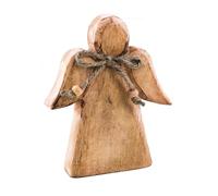 Logbuch-Verlag Ange décoratif en Bois, 15 x 12 cm: Figurine de Noël Naturelle, déco hivernale intérieure, Ange Gardien Symbole de Protection, Statuette Rustique pour Table ou Rebord de fenêtre