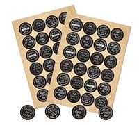 Logbuch-Verlag Autocollant rond Motif bonheur Noir/blanc 48 Stück