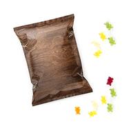 Logbuch-Verlag Blanko Autocollant en caoutchouc sans motif oursons en bois aspect lin et vert, Aspect bois marron., Lot de 10