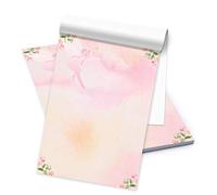 Logbuch-Verlag - Bloc de papier à lettre - Petit bloc-notes - Rose - Motifs : Ange, Fée, Rose, Fille - Cadeau DIN A5 - 50 feuilles
