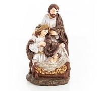 Logbuch-Verlag Crèche classique beige marron - Figurine de Noël en polyrésine - 16 cm