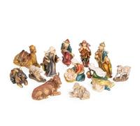 Logbuch-Verlag Crèche de Noël avec 12 figurines, ensemble de santons 7 cm brun multicolore, décoration de Noël, crèche de table, décoration de Noël 7 cm