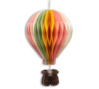 Logbuch-Verlag Décoration à suspendre, ballon en nid d'abeille, en papier, multicolore, environ 19 x 31 x 19 cm, décoration en nid d'abeille, pour fête, anniversaire d'enfant, fête prénatale