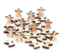 Logbuch-Verlag Décoration Anges à Disperser, Lot de 32: Mini Anges en Bois, confettis déco de Table, Petits Porte-Bonheur, décoration baptême, Communion, Mariage, Cadeau invité, 2 cm