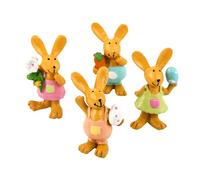 Logbuch-Verlag Décoration de Lapin de Pâques, Lot de 4: Figurines de Lapins en polyrésine, Petites décorations pour la Table, Printanière intérieure, colorées, Moderne, 5,5 cm