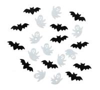 Logbuch-Verlag Décoration d'Halloween 18 pièces chauve-souris fantôme en | Décoration de table noir et blanc, fantômes et animaux flottants, buffet, dîner effrayant, fête d'enfants, lot de 18 pièces