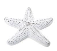 Logbuch-Verlag Étoile de mer - Objet de décoration en béton - Gris et blanc - Plat - Décoration maritime - Pour l'été - 17 cm