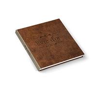 Logbuch-Verlag Livre d'or avec titre Français - couleur marron en aspect de cuir - format carré 21 x 21 cm - Livre d'or pour mariage anniversaire