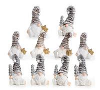 Logbuch-Verlag - Lot de 10 petites figurines de lutin, 5 dorés blanc et 5 blanc argenté pailleté - 7 cm - Cadeau pour enfant - Mini décoration de Noël.