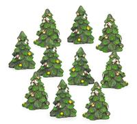 Logbuch-Verlag Lot de 10 petits arbres de Noël - 3,5 cm - Vert - Décoration de table - Cadeau