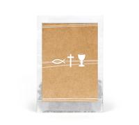 Logbuch-Verlag Lot de 10 sachets de graines - Symboles chrétiens - Croix - Poisson - Colombe - Confirmation - Communion - Baptême - Mélange de graines - 9,3 x 6,3 cm