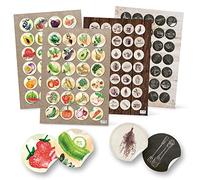 Logbuch-Verlag Lot de 118 autocollants ronds pour la cuisine, les aliments, les fruits, les légumes, les fruits, les aliments, les loisirs créatifs