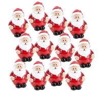 Logbuch-Verlag Lot de 12 petites figurines de Père Noël miniature rouge blanc 3 cm mini cadeau de Noël