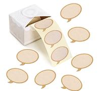 Logbuch-Verlag Lot de 200 étiquettes inscriptibles en rouleau en forme de bulles de parole - Beige et marron - 5 x 3,5 cm