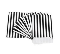 Logbuch-Verlag Lot de 25 sacs plats en papier à rayures noires et blanches pour bijoux et petits cadeaux 13 x 18 cm