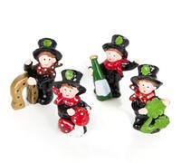 Logbuch-Verlag Lot de 4 figurines de ramoneur porte-bonheur pour le Nouvel An 2025 - Petit cadeau pour les invités et les clients