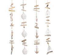 Logbuch-Verlag Lot de 4 longs pendentifs maritimes d'environ 100 cm - Carillon éolien mobile pour la maison, le jardin, le balcon et la terrasse comme décoration