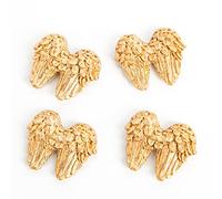 Logbuch-Verlag Lot de 4 petites ailes d'ange dorées scintillantes - Décoration de table - Petit cadeau de Noël - 3 cm