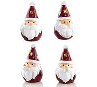 Logbuch-Verlag Lot de 4 petites figurines de Père Noël rouge et blanc - Mini cadeau de Noël Décoration 3,5 cm