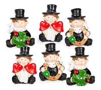 Logbuch-Verlag Lot de 6 figurines de ramoneur porte-bonheur avec symboles porte-bonheur pour le Nouvel An, le Nouvel An, 5 cm