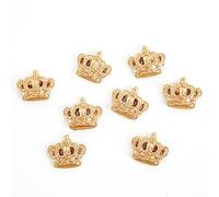 Logbuch-Verlag Lot de 8 mini couronnes dorées - Décoration de table avec point adhésif - Pour mariage, anniversaire, nouvel an - 2,5 cm