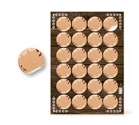 Logbuch-Verlag Lot de 96 autocollants marron et blanc de style bohème vintage - Autocollants vierges à écrire - Autocollants nominatifs pour décorer des cadeaux d'invités