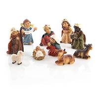 Logbuch-Verlag Petite crèche de Noël avec 10 figurines - Figurines de crèche de 2,5 à 5,5 cm à poser - Crèche de table compacte pour Noël
