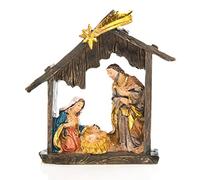 Logbuch-Verlag Petite figurine de crèche de Noël 9 x 8,5 cm - Sainte Famille Mini crèche à poser Crèche de table de Noël