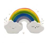 Logbuch-Verlag Tirelire Arc-en-Ciel Avec Nuages 16 Cm - Tirelire Pour Enfant Arc-en-Ciel Pour Filles Et Garçons - Décoration Pour Chambre D'Enfant - Idée Cadeau