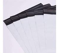 logei 100 pièces Sacs d'expédition en plastique Enveloppes postales Enveloppes d'expédition pour l'emballage, le stockage, le shopping-Blanc (35cm*40cm+5cm)