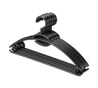 logei® 20st cintres en Plastique de Repassage Multifonctions Repassage Cintre Hanger Pantalons Bracelet en Plastique de Cintre avec tirant Anti-dérapant Super Mince, Noir