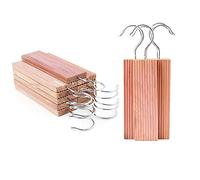 logei® 6 Pcs Blocs antimites en bois de cèdre Anti-mites en bois de cèdre Bloc Suspendu Placard Absorber Les Odeurs