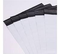 logei® Lot de 100 pièces Sacs d'expédition plastique Enveloppes postales Couleur blanc + noir (30 * 40 cm)