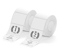 Logei Lot de 2 rouleaux d'étiquettes autocollantes 40 x 70 mm - Étiquettes thermiques - Étiquettes d'adresse imperméables - Papier pour étiqueteuse de rechange - Petites entreprises, école, bureau