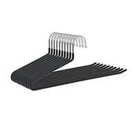 logei Lot de 20 Cintres pour pantalons Cintres Chromés en Métal ，Chromé avec Revêtement de Caoutchouc,Antidérapant,Peu Encombrant pour Ranger Les Pantalons/Les serviettes/écharpe etc