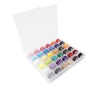Logei Lot de 36 bobines de fil à coudre avec boîte de rangement, bobines de machine à coudre, couleurs assorties, pour Brother Babylock, Janome Kenmore