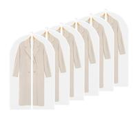 Logei Lot de 6 housses de protection pour vêtements longues - 60 x 120 cm - Transparent - Étanche à la poussière - Avec fermeture éclair - Pour costumes, robes de soirée