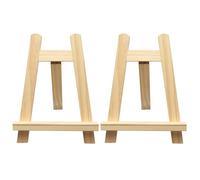 Logei Mini chevalet petit, lot de 2 mini chevalets en bois, petit chevalet de table, tableau noir, support triangulaire en bois, support de cadre photo pour peinture de bureau, affichage, photos