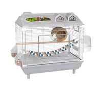 Logement pour oiseaux d'intérieur : structure acrylique transparente, support pour cintre en bois, chambre ventilée, cadre en fer ABS | Configuration de l'habitat inséparables Pinsons Conure Cac