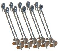 Loggyland Ancrage au Sol Eindrehbar pour Balançoire Etc. 58 cm Zingué (10er-Set)