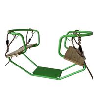 Loggyland Balançoire double pour 2 enfants (vert herbe)