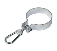 Loggyland Collier de balançoire avec mousqueton, Ø 8 cm, crochet de manchette, diamètre 80 mm, crochet de balançoire, crochet de porte avec mousqueton galvanisé, pour tubes ou bois ronds., Argenté