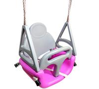 Loggyland Mitwachsender Siège Bébé Balançoire 3in1 De 3 Jusqu'À 12 Ans I Petit Enfant I Mitwachsend I Gris Rose I Kleinkindschaukelsitz