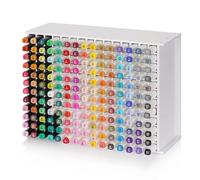 Loghot Organiseur de rangement pour marqueurs à 120 emplacements pour bureau avec séparateur amovible pour ranger des marqueurs, stylos, crayons de couleur, fournitures artistiques (blanc, 180 trous)
