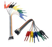 Logic Analyzer Lot de 20 crochets de test avec connecteurs mâles et femelles pour test de circuit, fils de test de platine d'expérience, pince à broches SOIC IC, sondes à crochet multimètre en cuivre