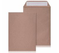 LOGIC PACK 100 Enveloppes Kraft B5 Marron, Papier 80g, Autocollante