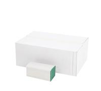 LOGIC PACK Essuie-mains Papier Recyclé 1 Pli - 10000 Feuilles - Pliage en V (Zig-Zag) pour Distributeurs Standards - Vert - 25x21 cm - Écologique et Résistant