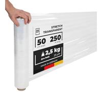 LOGIC PACK Film étirable demenagement transparent, Film plastique emballage à palette, Film Adhésif Protecteur pour Couvrir Les Meubles - 1 rouleau 50 cm de largeur 250 m de longueur 2,5 kg