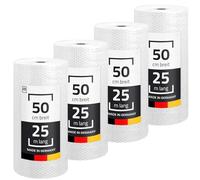 LOGIC PACK Rouleau Papier Bulle 25m x 50 cm - Protection Optimale Déménagement & Expédition - Film 2 Couches 50 Microns Résistant pour Objets Fragiles - Emballage Professionnel Antichoc